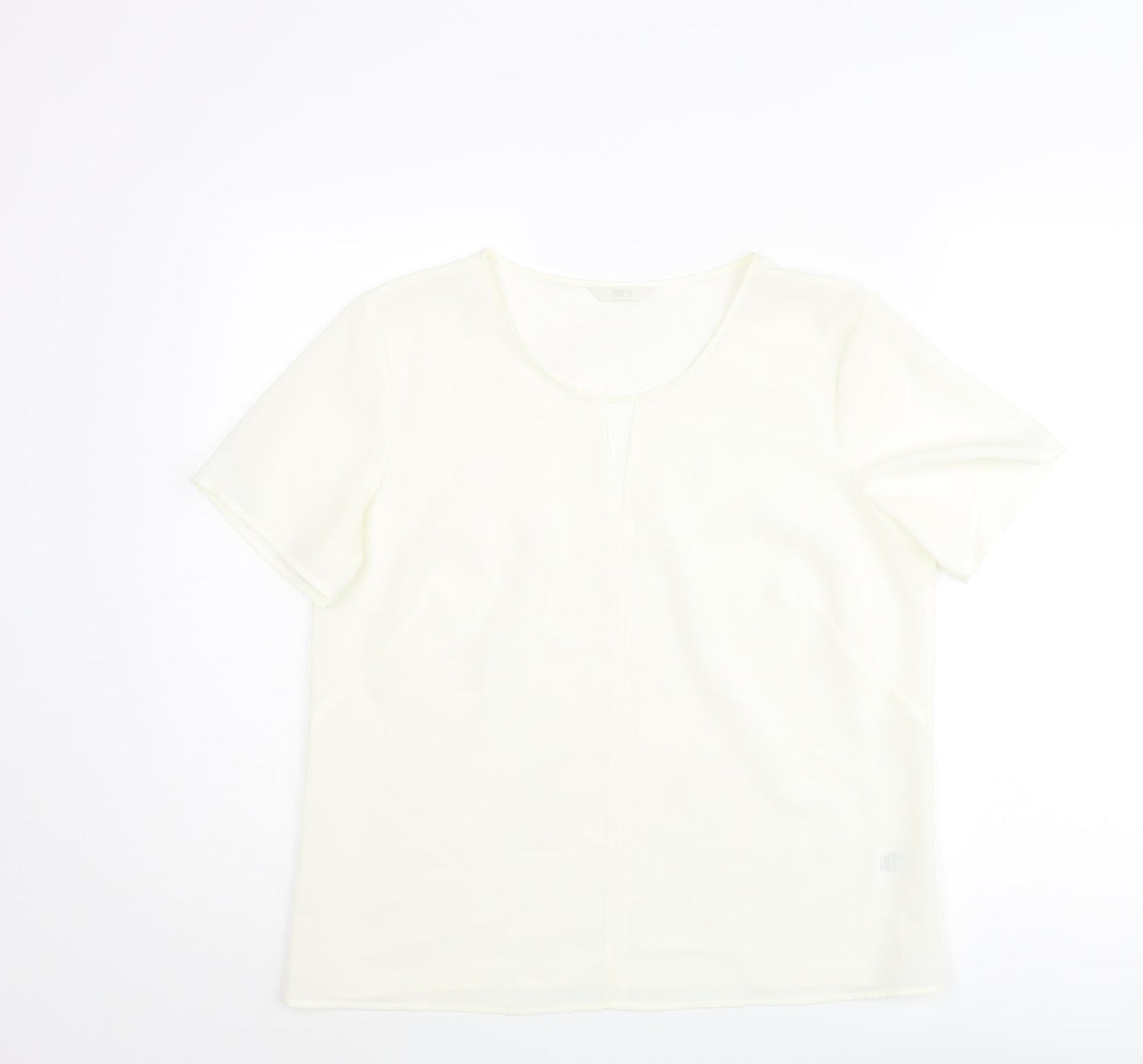 Womens UK Size 14 Marks and Spencer Ivory Basic Blouse
