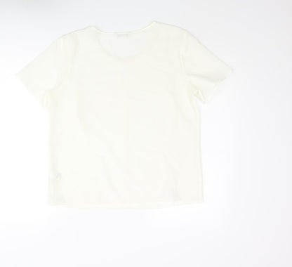 Womens UK Size 14 Marks and Spencer Ivory Basic Blouse