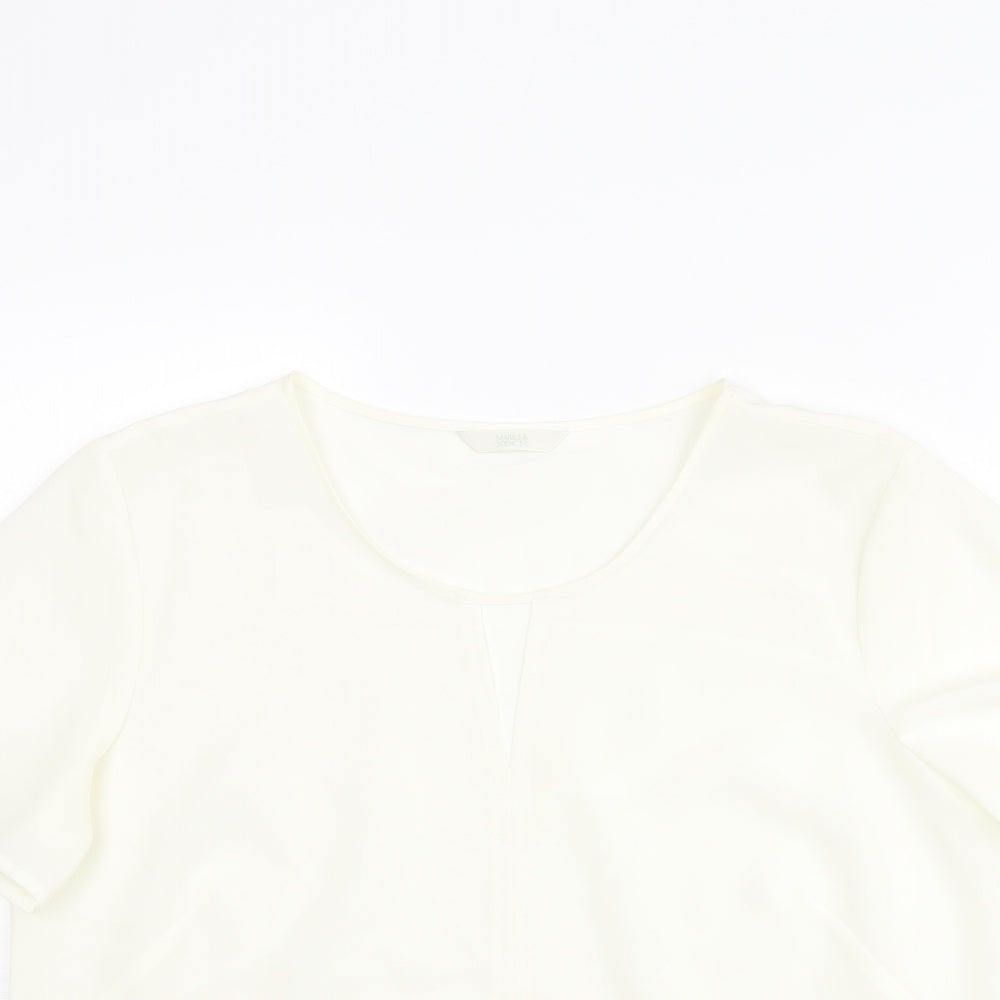 Womens UK Size 14 Marks and Spencer Ivory Basic Blouse