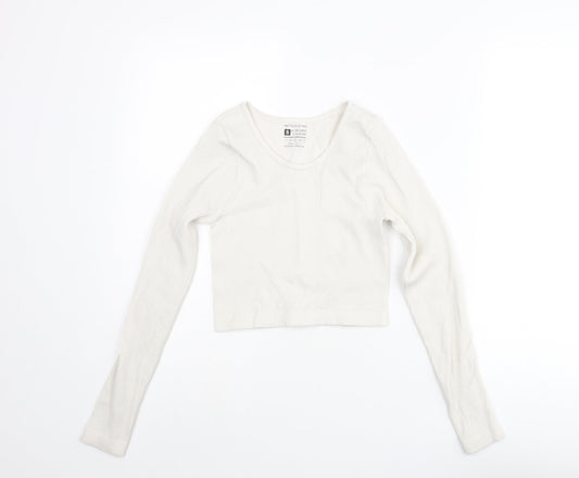 Womens UK Size S PRETTYLITTLETHING Ivory Cropped T-Shirt