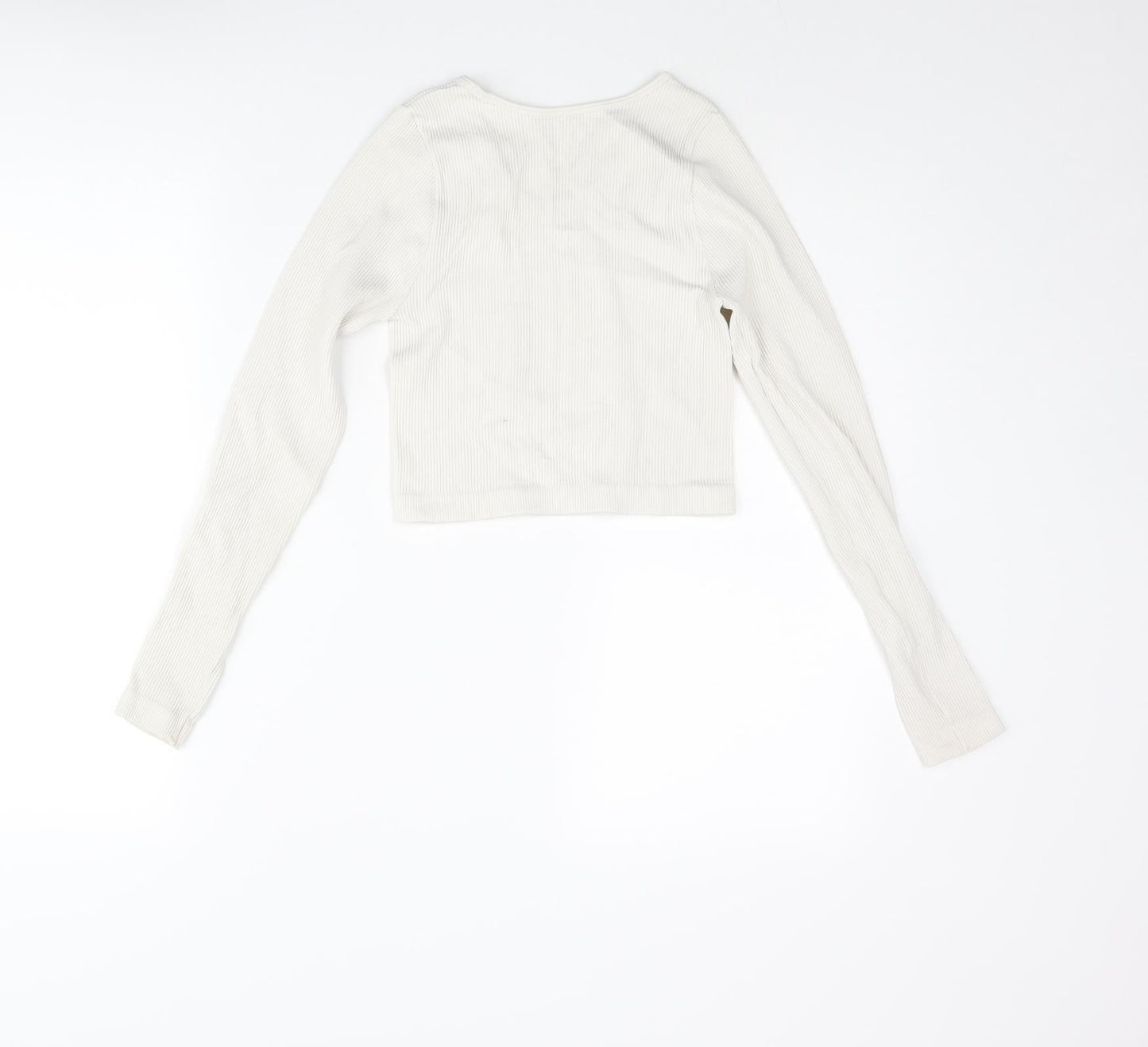 Womens UK Size S PRETTYLITTLETHING Ivory Cropped T-Shirt