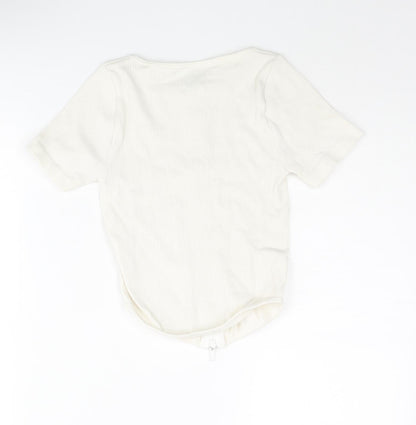 Womens UK Size XS PRETTYLITTLETHING Ivory Basic T-Shirt