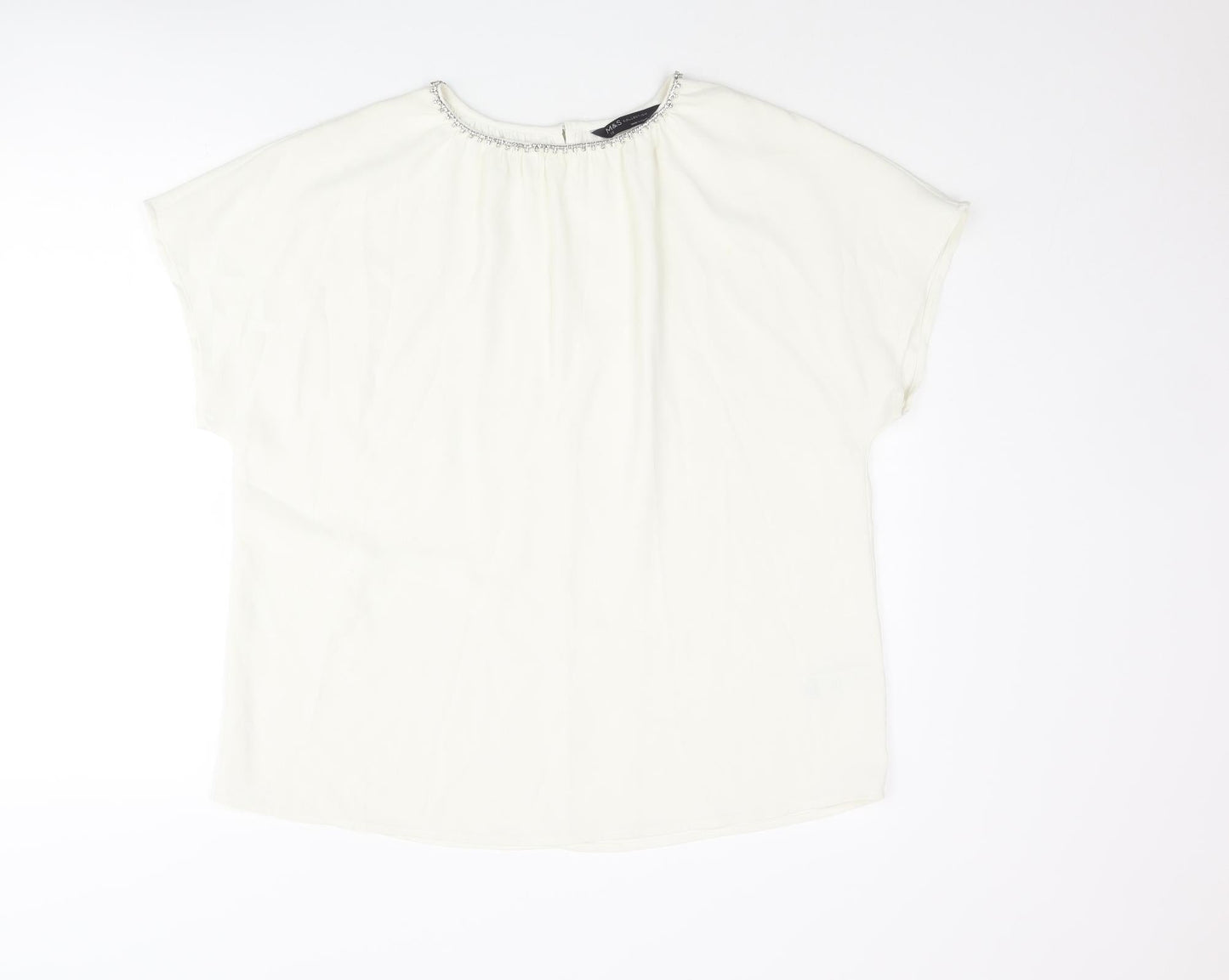 Womens UK Size 12 Marks and Spencer Ivory Basic Blouse