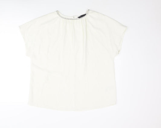Womens UK Size 12 Marks and Spencer Ivory Basic Blouse