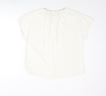 Womens UK Size 12 Marks and Spencer Ivory Basic Blouse