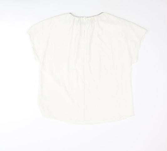 Womens UK Size 12 Marks and Spencer Ivory Basic Blouse