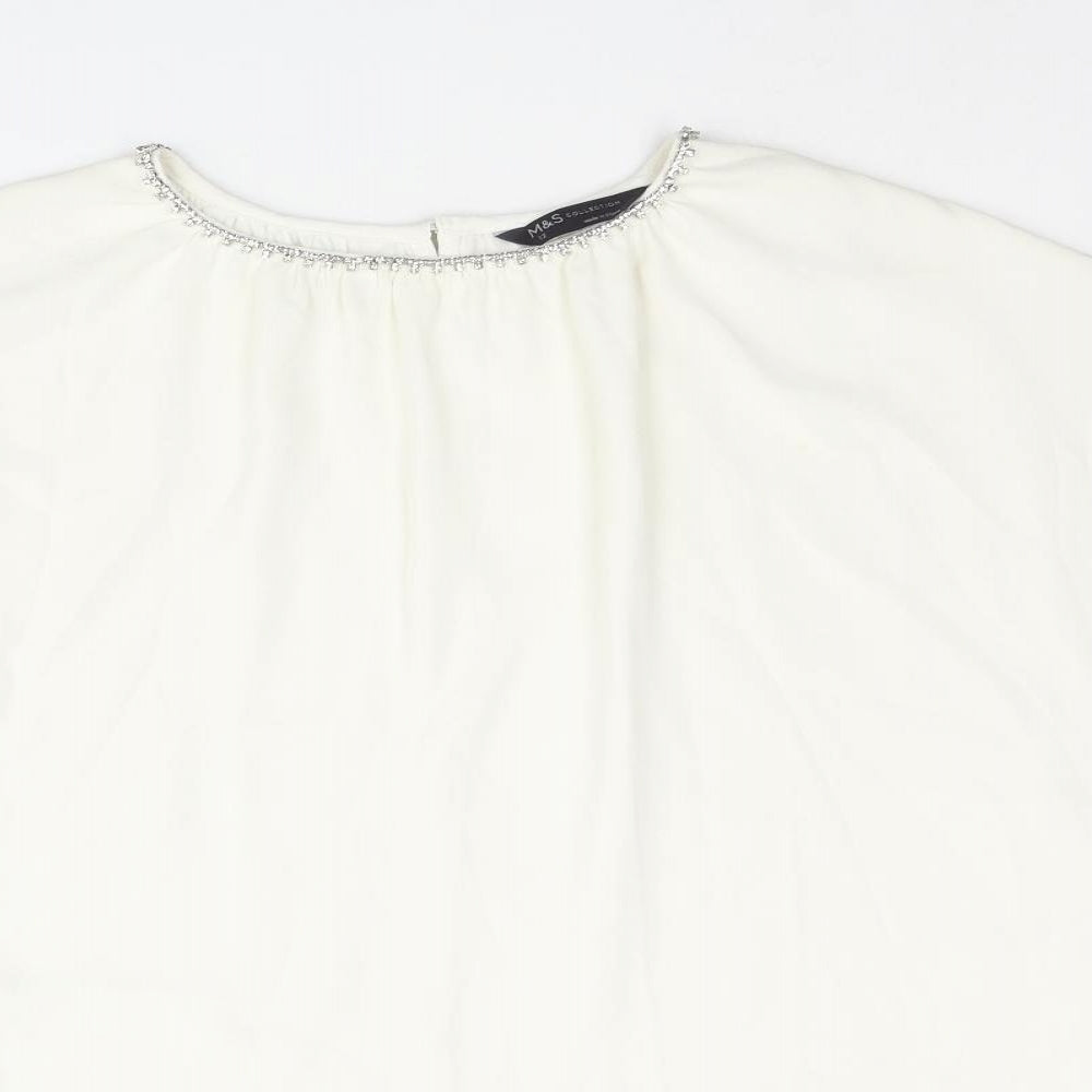 Womens UK Size 12 Marks and Spencer Ivory Basic Blouse