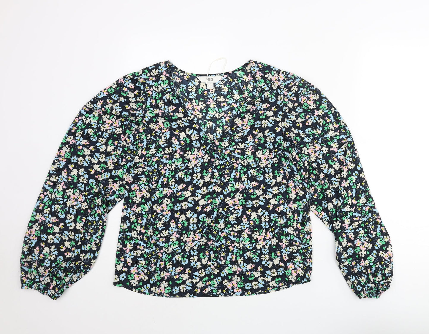 Womens UK Size 10 Marks and Spencer Multicoloured Basic Blouse
