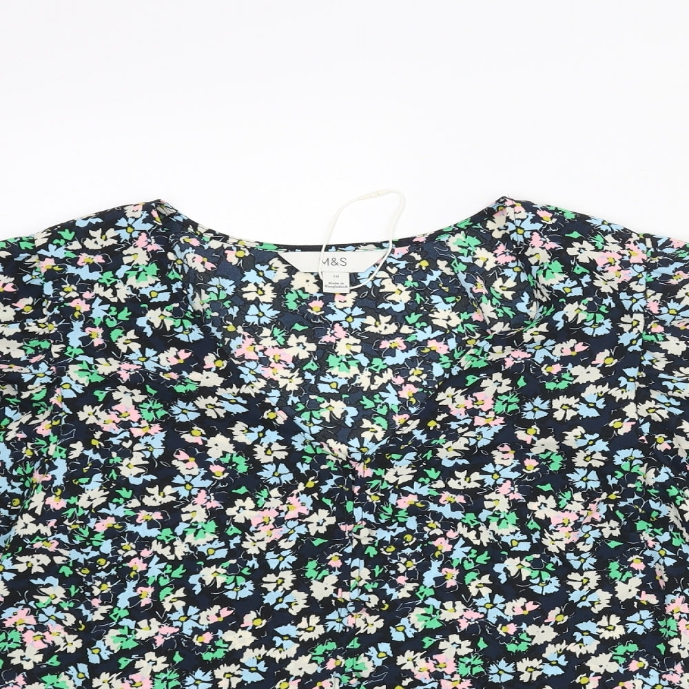 Womens UK Size 10 Marks and Spencer Multicoloured Basic Blouse