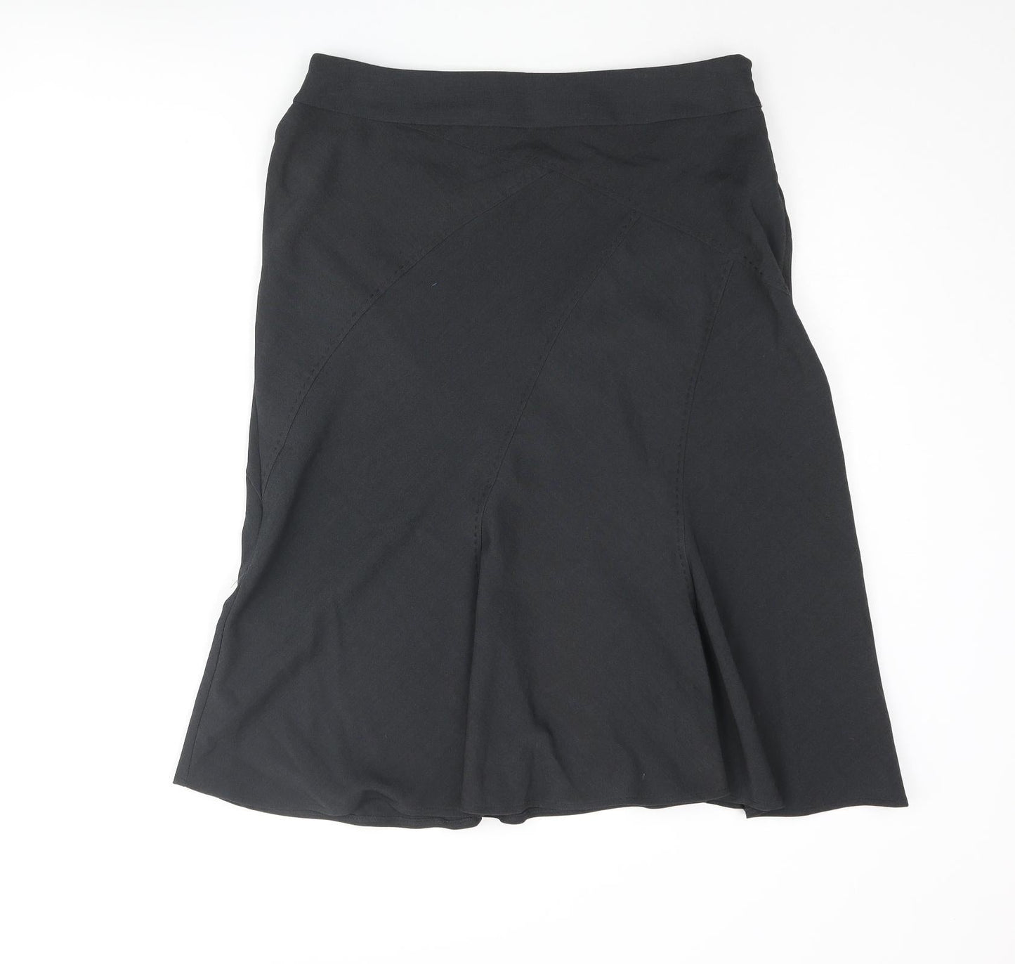 Marks and Womens Grey Polyester Trumpet Skirt Size 12 Zip