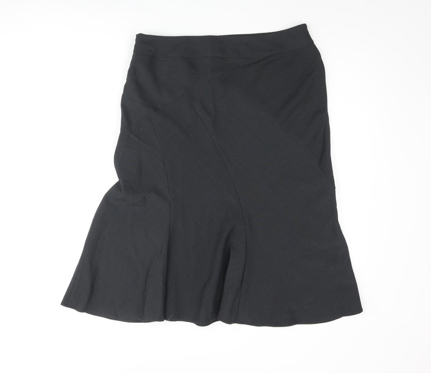 Marks and Womens Grey Polyester Trumpet Skirt Size 12 Zip