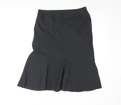 Marks and Womens Grey Polyester Trumpet Skirt Size 12 Zip