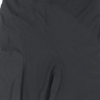Marks and Womens Grey Polyester Trumpet Skirt Size 12 Zip