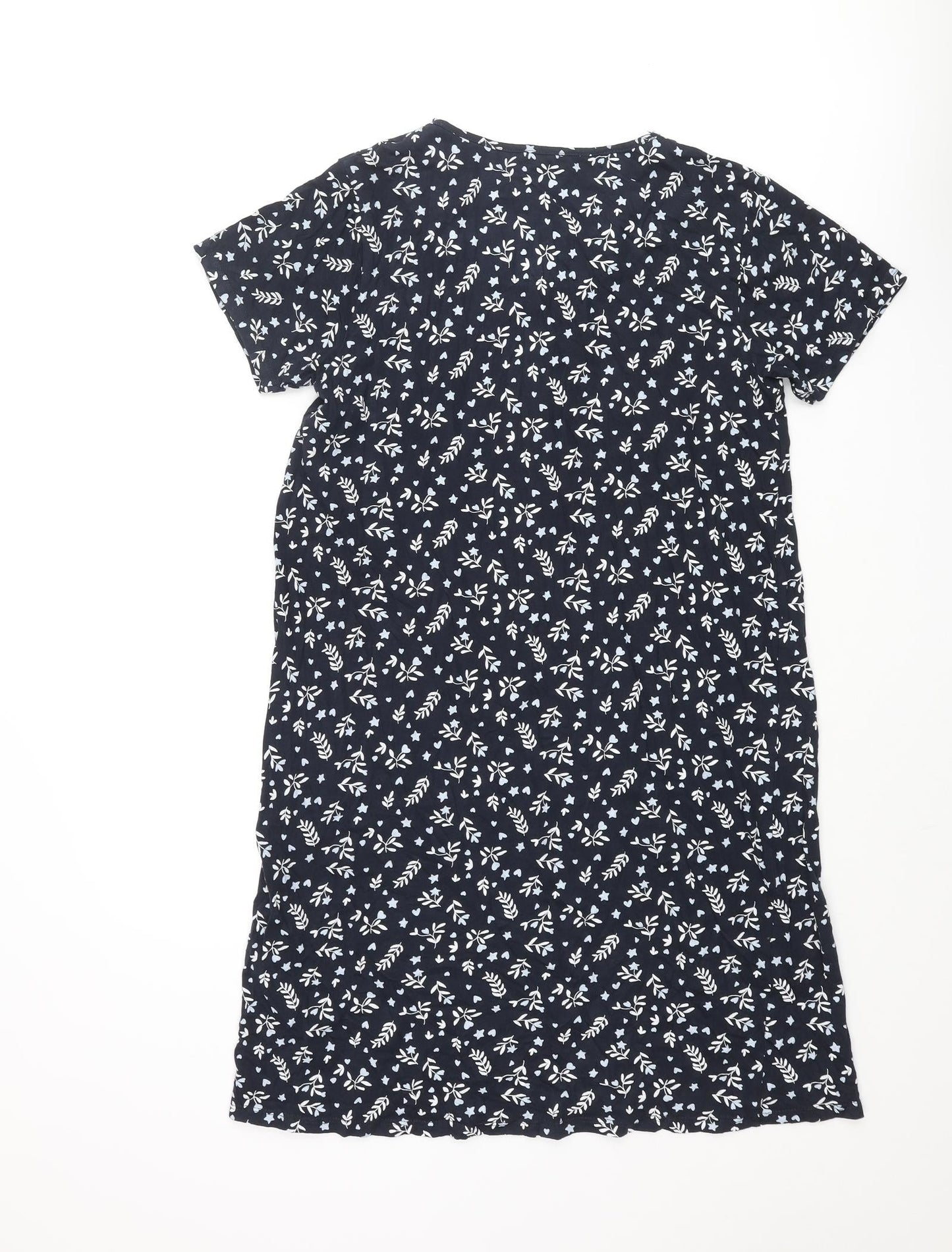 Arista Womens Blue Floral Cotton Cami Dress Size 8 Button - Lace Trim Button Size 8-10
