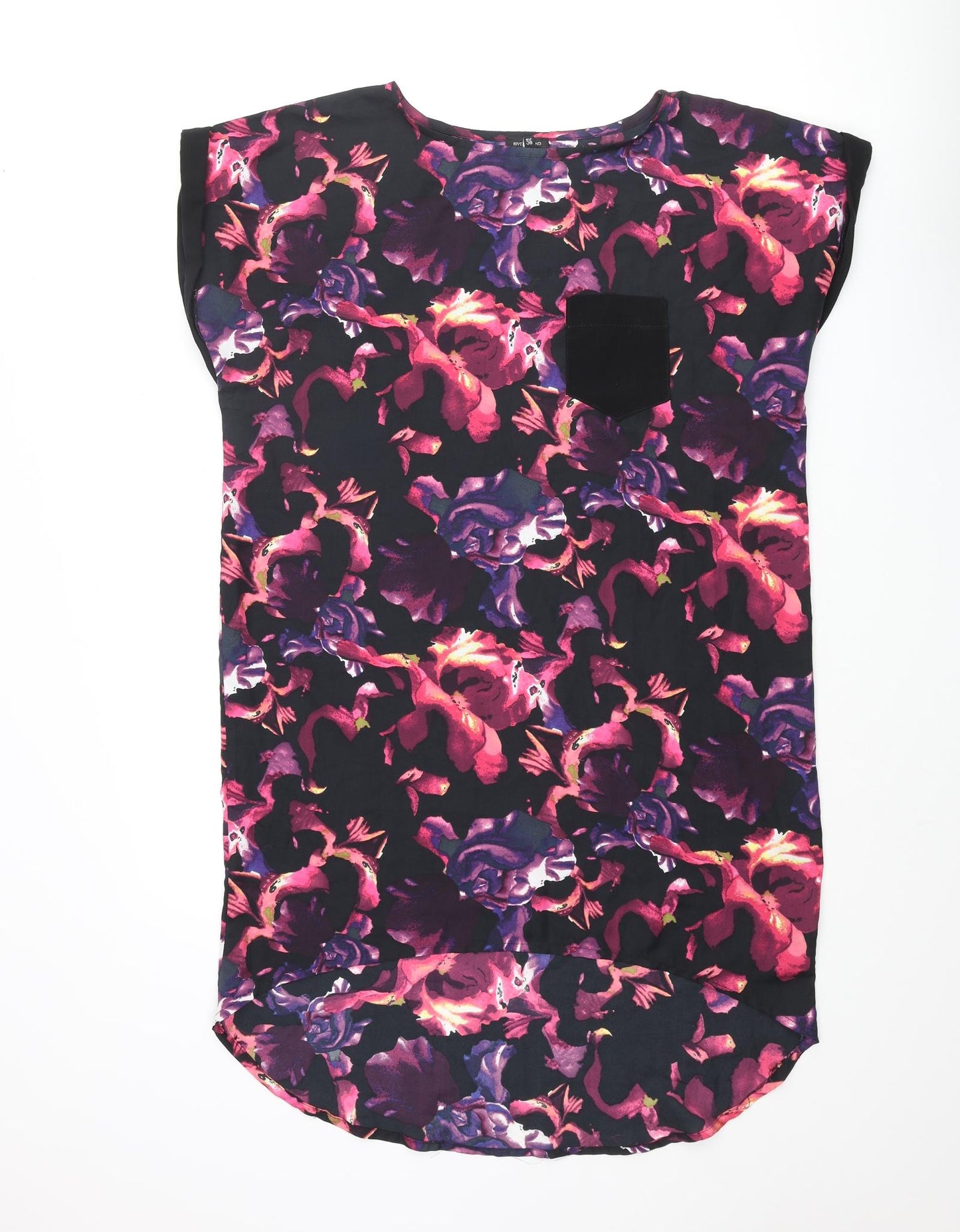 River Island Womens Multicoloured Floral Polyester Shift Size 12 Round Neck Pullover