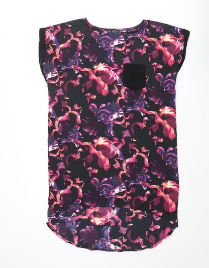 River Island Womens Multicoloured Floral Polyester Shift Size 12 Round Neck Pullover