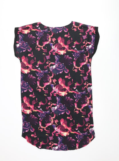 River Island Womens Multicoloured Floral Polyester Shift Size 12 Round Neck Pullover