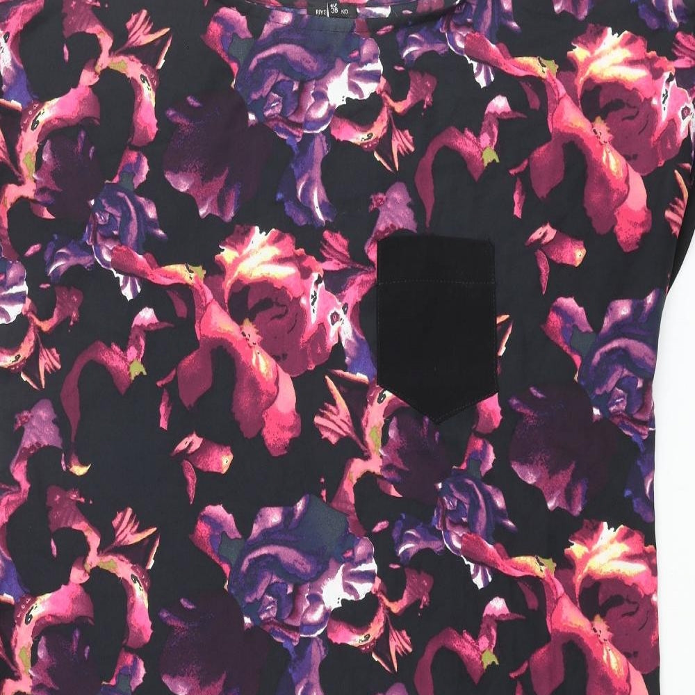 River Island Womens Multicoloured Floral Polyester Shift Size 12 Round Neck Pullover