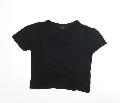 Dynamite Womens Black Viscose Basic T-Shirt Size M V-Neck