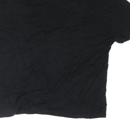 Dynamite Womens Black Viscose Basic T-Shirt Size M V-Neck