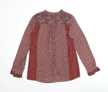 Womens UK Size XS Zara Red Basic Blouse