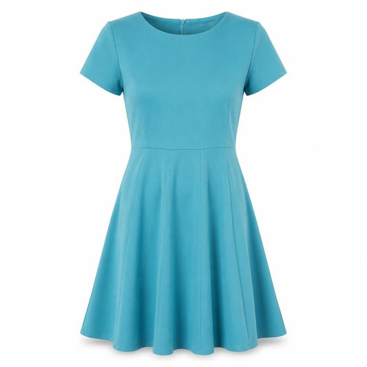 Louche Womens Blue Polyester Fit & Flare Size 10 Round Neck Zip