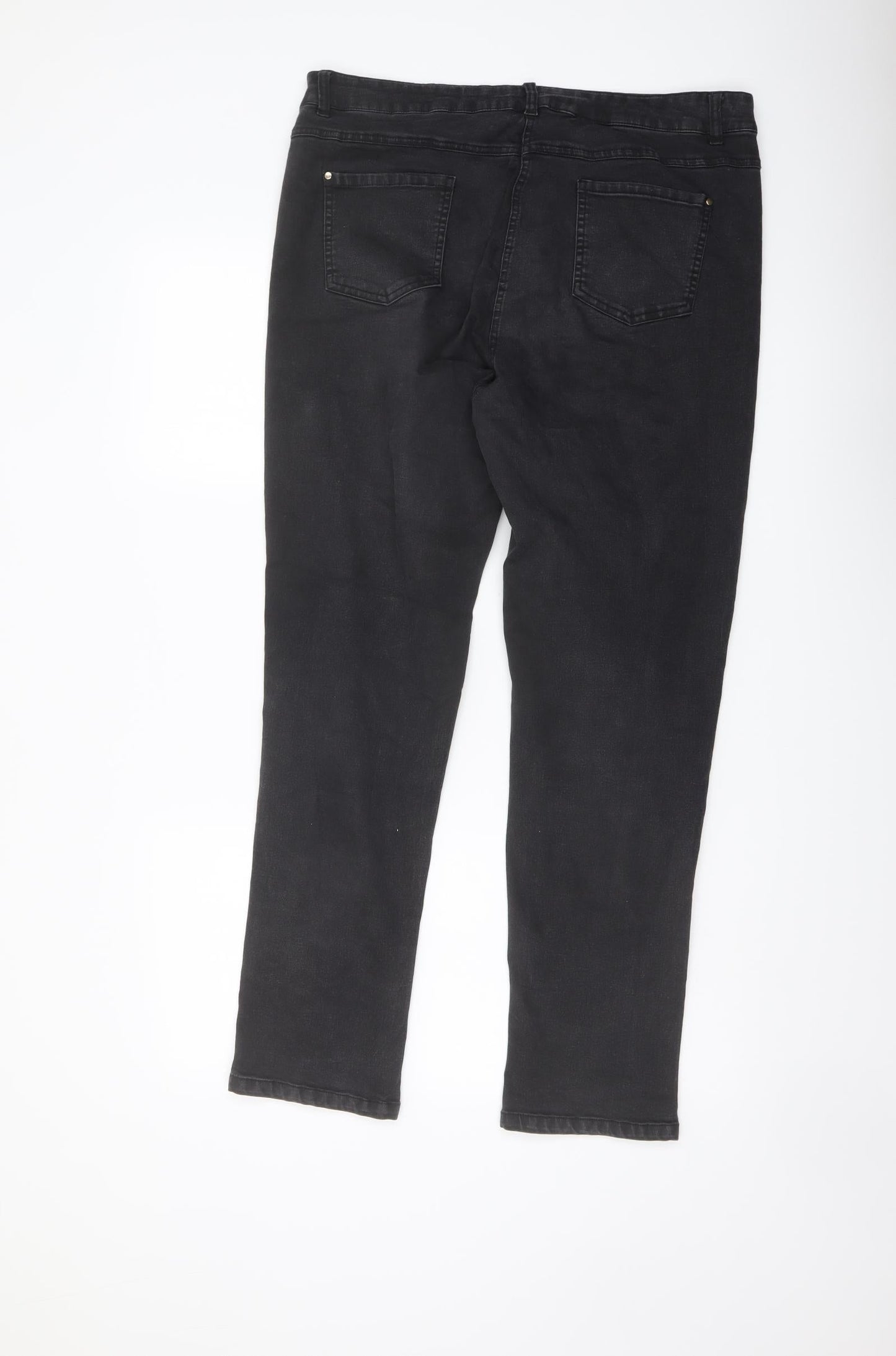 Penny Plain Womens Beige Cotton Straight Jeans Size 14 L28 in Regular Button