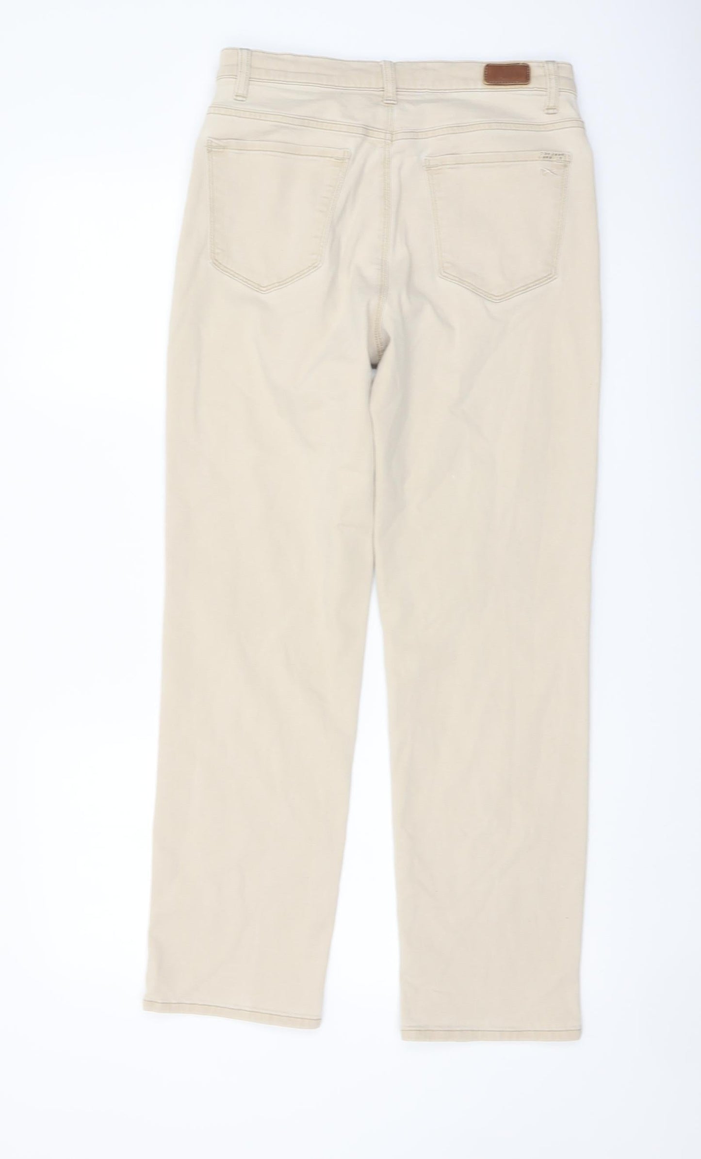 Brax Womens Beige Cotton Straight Jeans Size 10 L28 in Regular Button