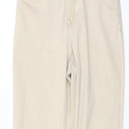 Brax Womens Beige Cotton Straight Jeans Size 10 L28 in Regular Button
