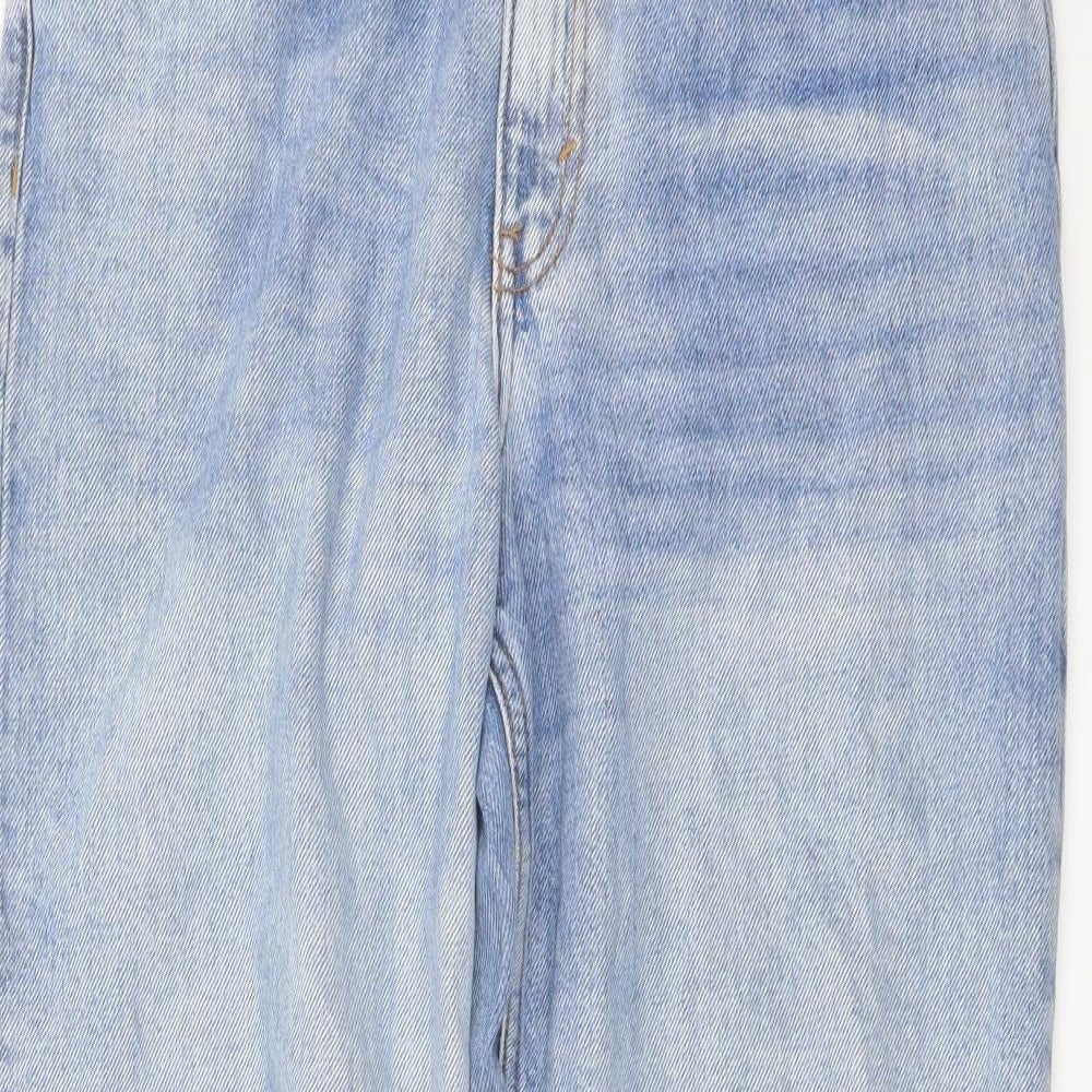 Monki Womens Blue Cotton Mom Jeans Size 30 in L29 in Regular Button