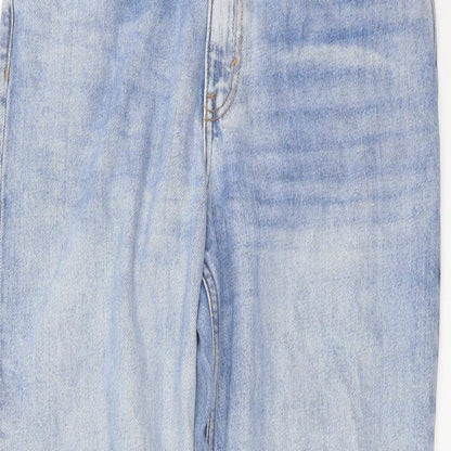Monki Womens Blue Cotton Mom Jeans Size 30 in L29 in Regular Button