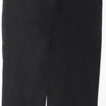 NEXT Womens Black Cotton Skinny Jeans Size 10 L28 in Regular Button