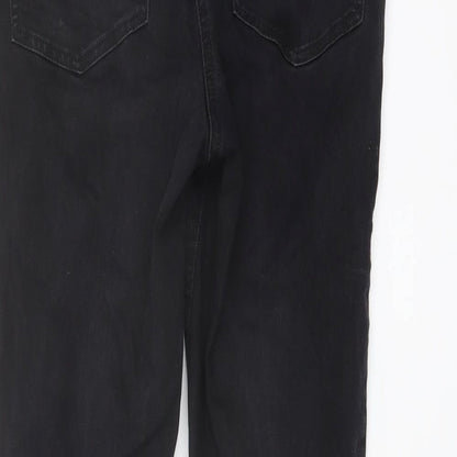 NEXT Womens Black Cotton Skinny Jeans Size 10 L28 in Regular Button
