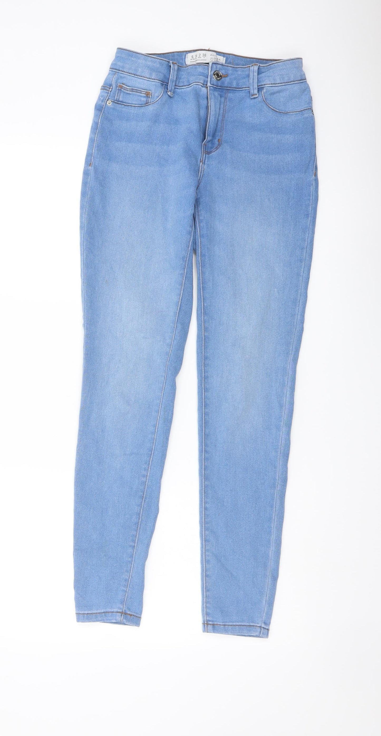 Denim & Co. Womens Blue Cotton Jegging Jeans Size 6 L28 in Regular Button