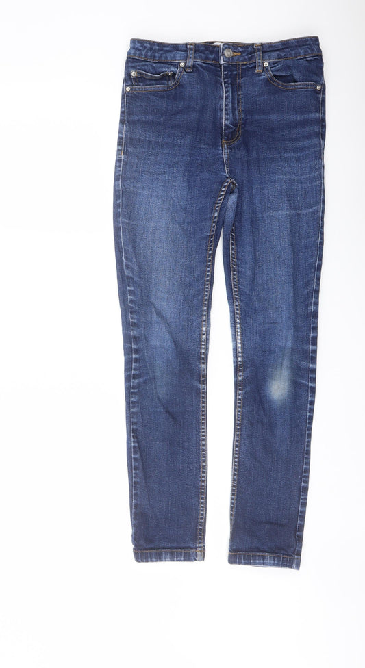 La Redoute Womens Blue Cotton Straight Jeans Size 8 L27 in Regular Button