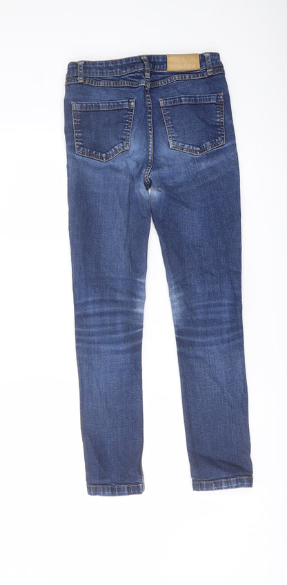La Redoute Womens Blue Cotton Straight Jeans Size 8 L27 in Regular Button