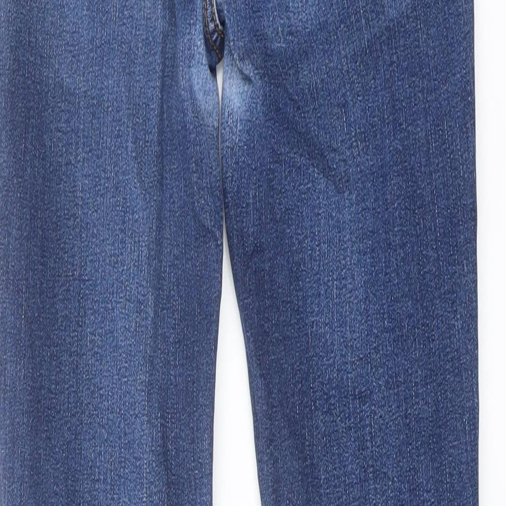 La Redoute Womens Blue Cotton Straight Jeans Size 8 L27 in Regular Button