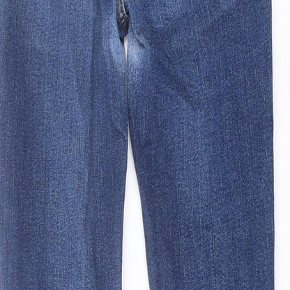 La Redoute Womens Blue Cotton Straight Jeans Size 8 L27 in Regular Button