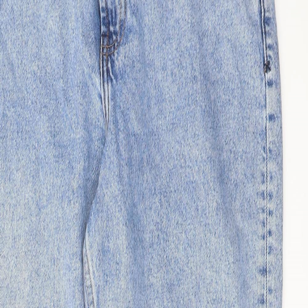 COLLUSION Womens Blue Cotton Straight Jeans Size 30 in L30 in Regular Button