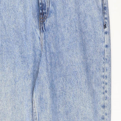 COLLUSION Womens Blue Cotton Straight Jeans Size 30 in L30 in Regular Button