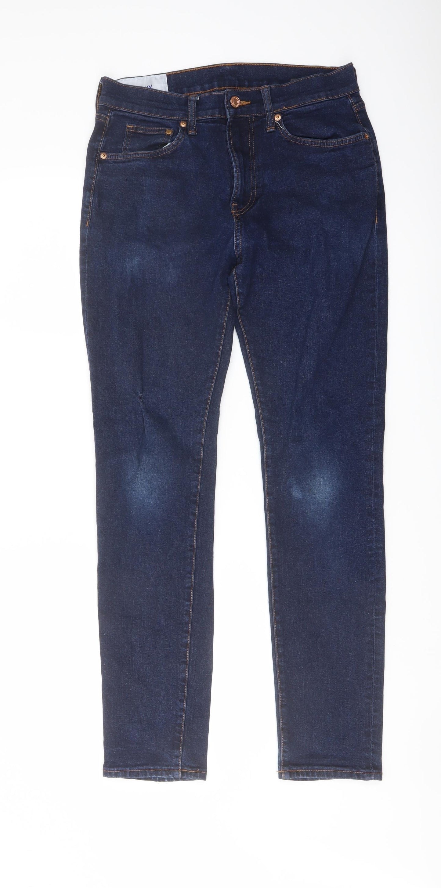 H&M Mens Blue Cotton Skinny Jeans Size 31 in L32 in Regular Button