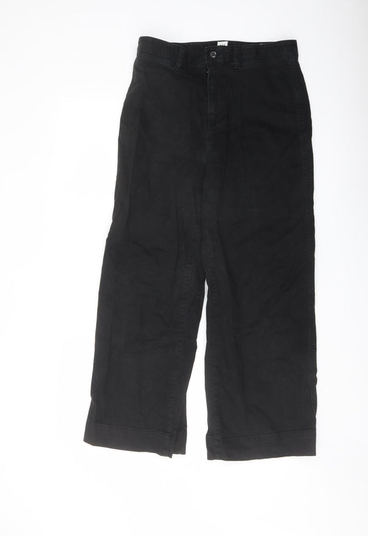 Gap Womens Black Cotton Wide-Leg Jeans Size 6 L26 in Regular Button