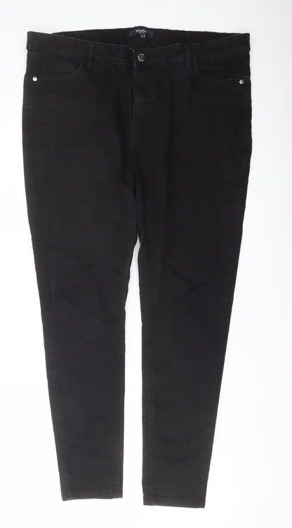 Womens UK Size 18 Studio Regular Fit Skinny Black Jeans