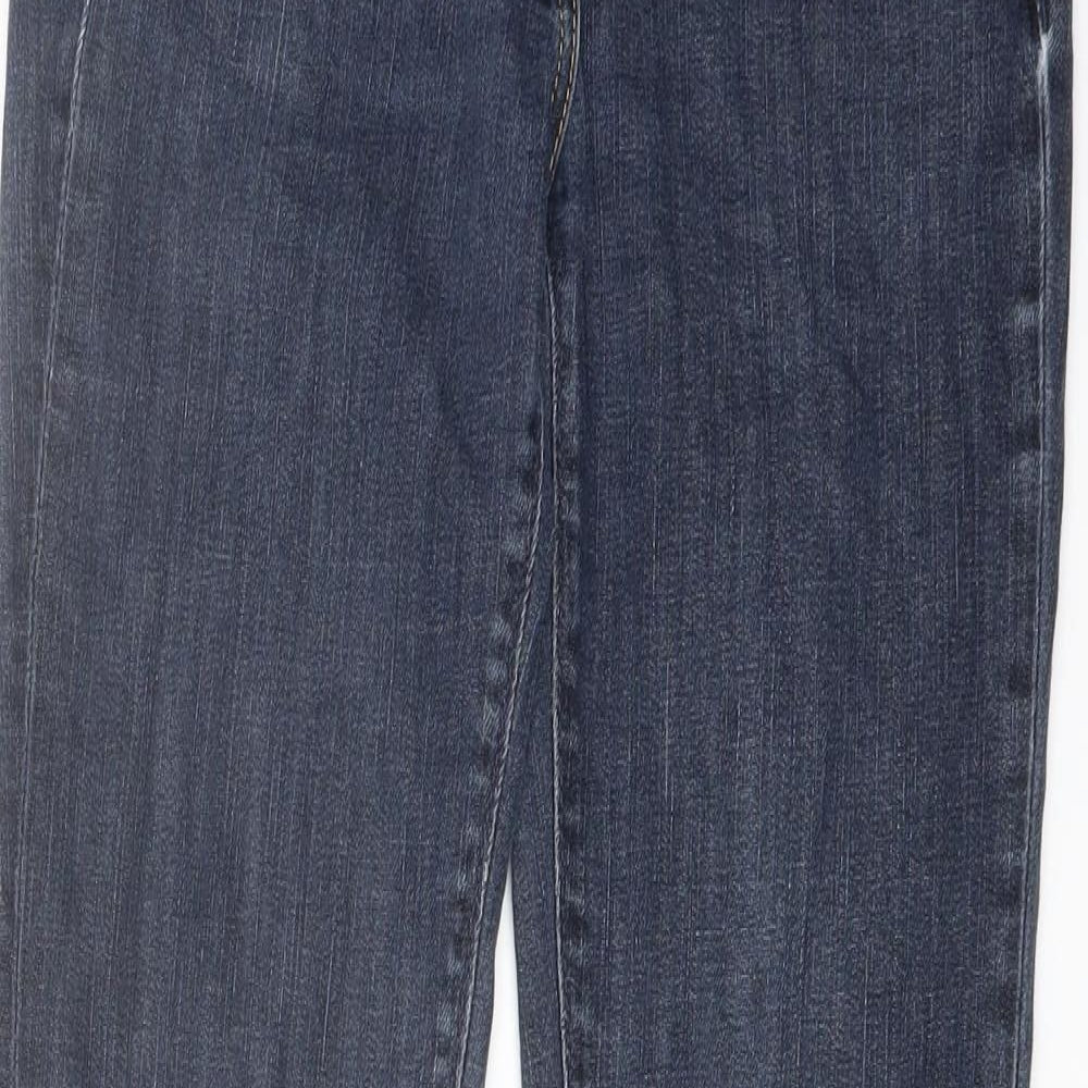 French Connection Womens Blue Cotton Straight Jeans Size 8 L30 in Slim Button - Vintage