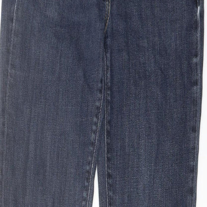 French Connection Womens Blue Cotton Straight Jeans Size 8 L30 in Slim Button - Vintage