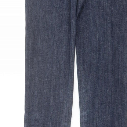 French Connection Womens Blue Cotton Straight Jeans Size 8 L30 in Slim Button - Vintage