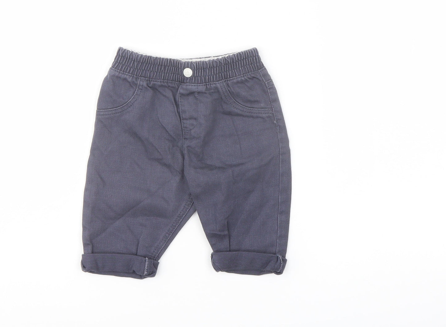 Marks and Spencer Boys Grey Cotton Cropped Jeans Size 3-6 Months Pullover