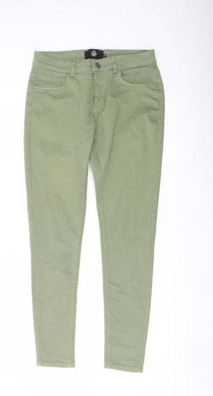 Sinnerstar Womens Green Cotton Skinny Jeans Size 32 in L29 in Regular Button