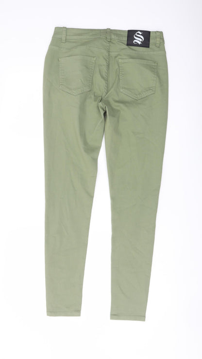 Sinnerstar Womens Green Cotton Skinny Jeans Size 32 in L29 in Regular Button