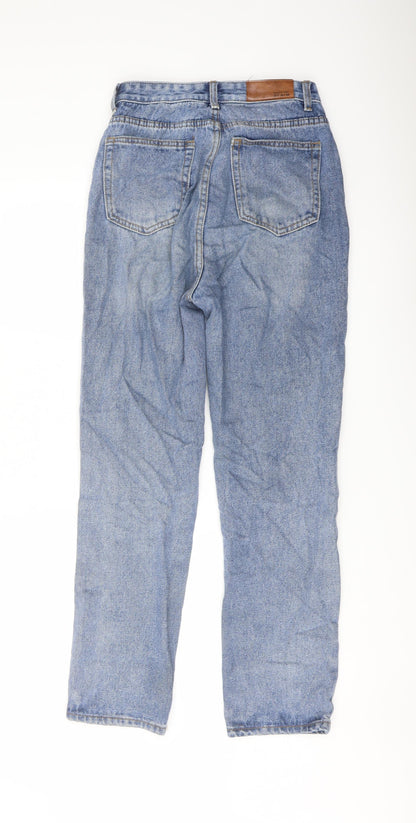 Nasty Gal Womens Blue Cotton Straight Jeans Size 8 L28 in Regular Button